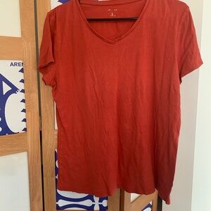 Champion Red V-Neck Short Sleeve Tee